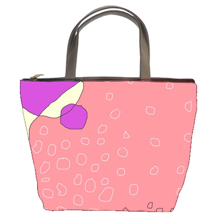 Pink abstraction Bucket Bags