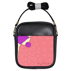 Pink Abstraction Girls Sling Bags by Valentinaart