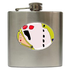 Yellow Abstraction Hip Flask (6 Oz) by Valentinaart