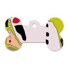 Yellow Abstraction Dog Tag Bone (two Sides) by Valentinaart