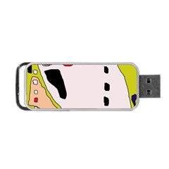 Yellow Abstraction Portable Usb Flash (one Side) by Valentinaart