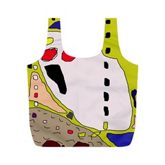 Yellow Abstraction Full Print Recycle Bags (m)  by Valentinaart