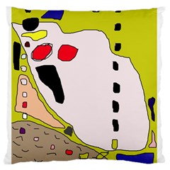 Yellow Abstraction Standard Flano Cushion Case (one Side) by Valentinaart