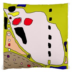 Yellow Abstraction Large Flano Cushion Case (one Side)