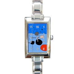 Blue Abstraction Rectangle Italian Charm Watch by Valentinaart