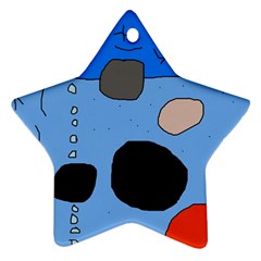 Blue Abstraction Ornament (star)  by Valentinaart