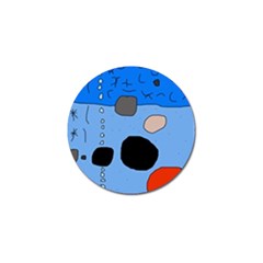 Blue Abstraction Golf Ball Marker by Valentinaart