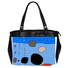 Blue Abstraction Office Handbags (2 Sides)  by Valentinaart