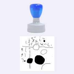 Blue Abstraction Rubber Round Stamps (medium) by Valentinaart