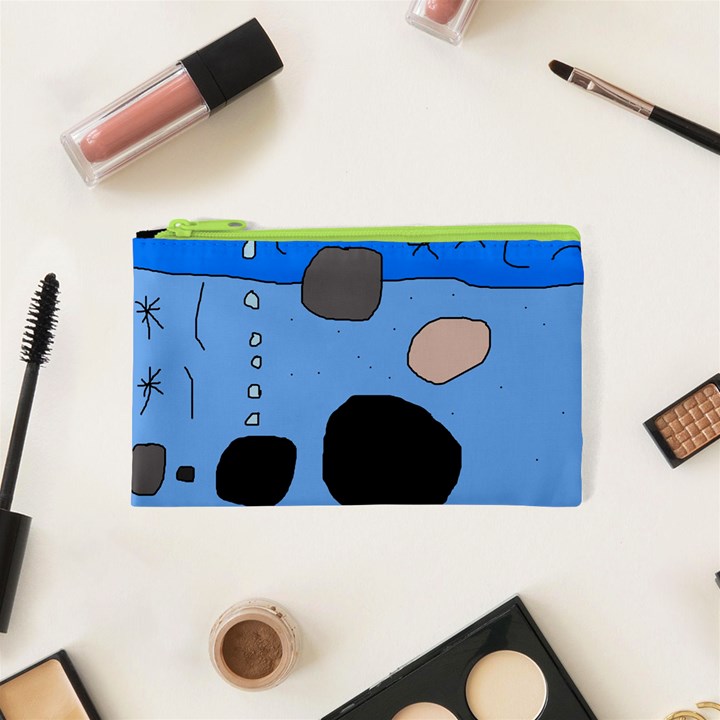 Blue abstraction Cosmetic Bag (XS)