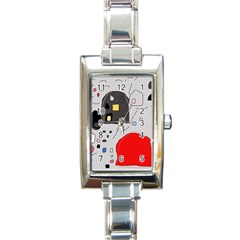 Playful Abstraction Rectangle Italian Charm Watch by Valentinaart