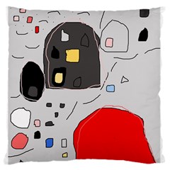 Playful Abstraction Large Flano Cushion Case (one Side)