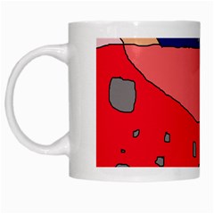 Playful Abstraction White Mugs by Valentinaart