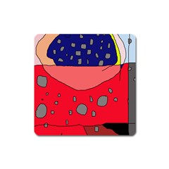 Playful Abstraction Square Magnet by Valentinaart