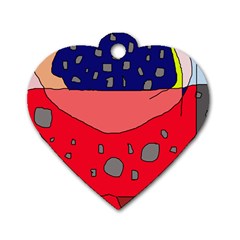 Playful Abstraction Dog Tag Heart (two Sides) by Valentinaart