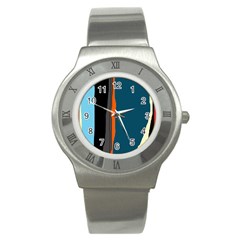 Colorful Lines  Stainless Steel Watch by Valentinaart