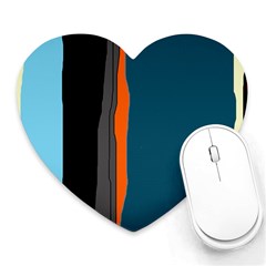 Colorful Lines  Heart Mousepads by Valentinaart