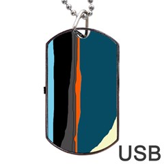 Colorful Lines  Dog Tag Usb Flash (one Side)