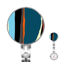 Colorful Lines  Stainless Steel Nurses Watch by Valentinaart