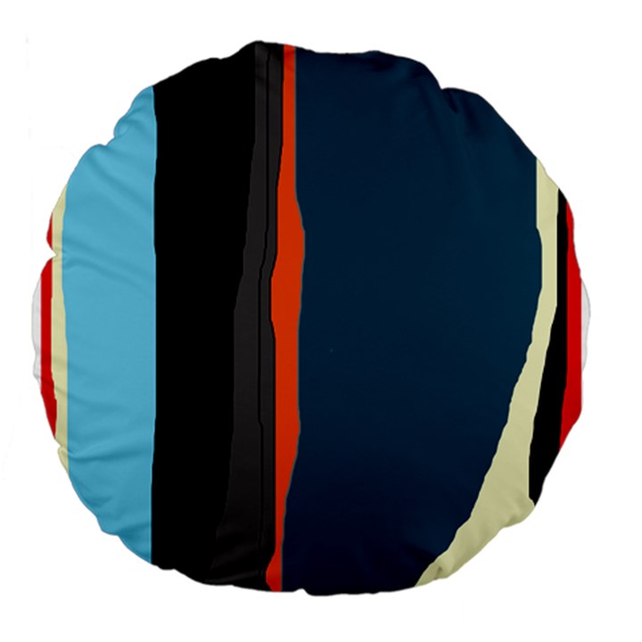 Colorful lines  Large 18  Premium Flano Round Cushions