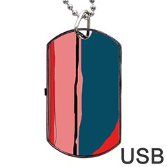 Decorative Lines Dog Tag Usb Flash (one Side)