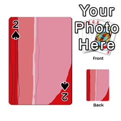 Red And Pink Lines Playing Cards 54 Designs  by Valentinaart