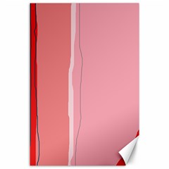 Red And Pink Lines Canvas 24  X 36  by Valentinaart