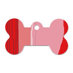 Red And Pink Lines Dog Tag Bone (one Side) by Valentinaart