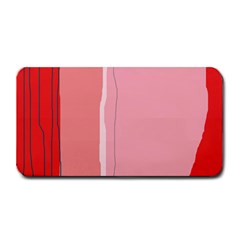 Red And Pink Lines Medium Bar Mats by Valentinaart