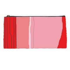 Red And Pink Lines Pencil Cases by Valentinaart