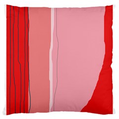 Red And Pink Lines Large Cushion Case (two Sides) by Valentinaart