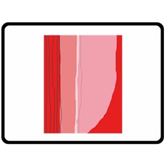 Red And Pink Lines Double Sided Fleece Blanket (large) 