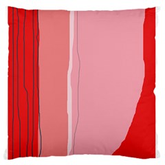 Red And Pink Lines Large Flano Cushion Case (two Sides) by Valentinaart