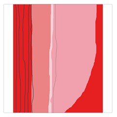 Red And Pink Lines Large Satin Scarf (square) by Valentinaart