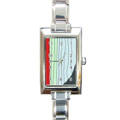 Decorative lines Rectangle Italian Charm Watch