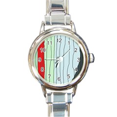 Decorative lines Round Italian Charm Watch