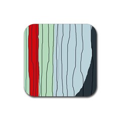 Decorative lines Rubber Coaster (Square) 