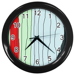 Decorative lines Wall Clocks (Black)