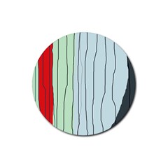 Decorative lines Rubber Coaster (Round) 