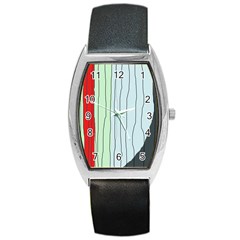 Decorative lines Barrel Style Metal Watch