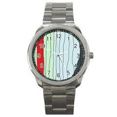 Decorative lines Sport Metal Watch