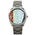 Decorative lines Sport Metal Watch Front