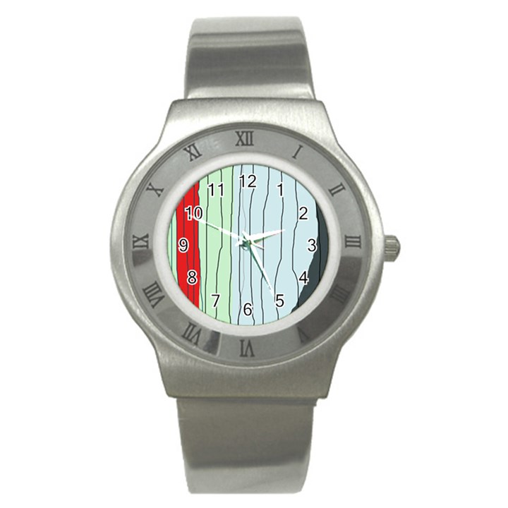 Decorative lines Stainless Steel Watch