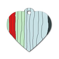 Decorative lines Dog Tag Heart (One Side)