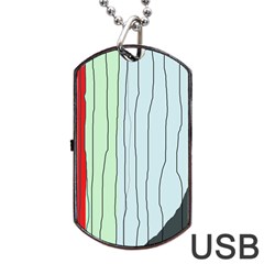 Decorative lines Dog Tag USB Flash (One Side)