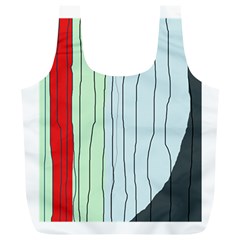 Decorative Lines Full Print Recycle Bags (l)  by Valentinaart