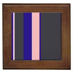 Purple, Pink And Gray Lines Framed Tiles by Valentinaart