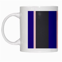 Purple, Pink And Gray Lines White Mugs by Valentinaart