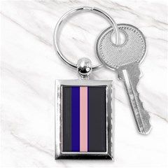 Purple, Pink And Gray Lines Key Chains (rectangle)  by Valentinaart