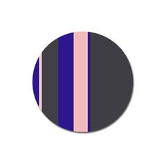 Purple, Pink And Gray Lines Magnet 3  (round) by Valentinaart